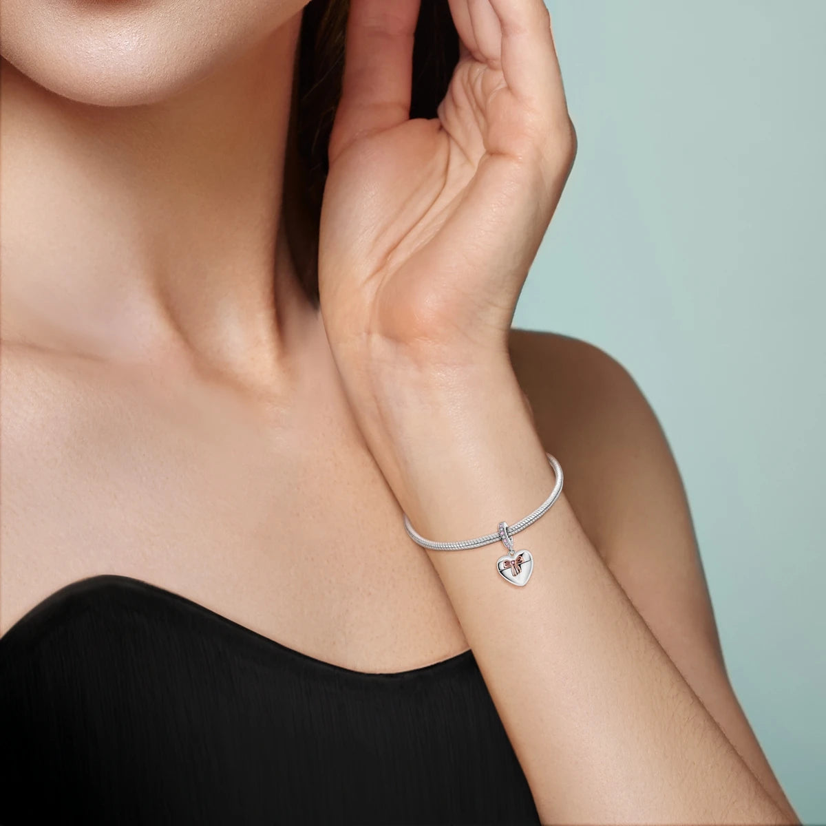 New IN 925 Sterling Silver Can Be Opened Heart Bow Pendant Charms Beads Jewellery Fit 925 Original Bracelet For Women DIY Gift