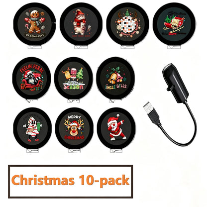 USB Powered Christmas Projector Lights with Santa Claus/Gingerbread Man/elk Patterns Spotlight Indoor Party Navidad Xmas Decor