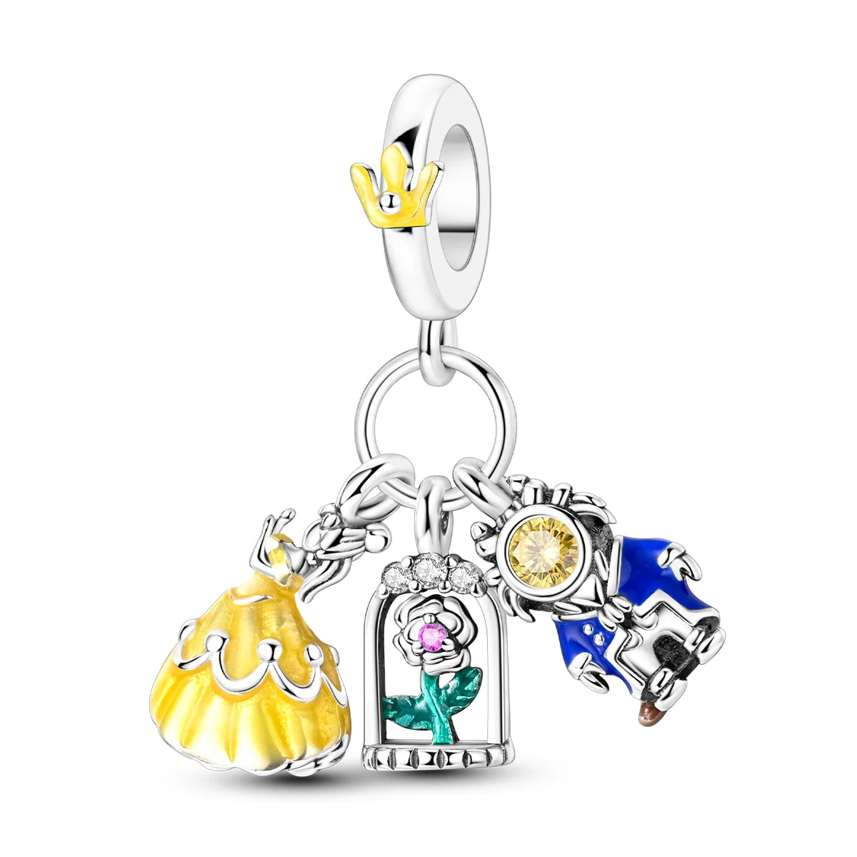 Silver 925 Charms Beads Princess Skirt Pumpkin Carriage Fairy Tale Fit Bracelet Pendant DIY For Woman Jewelry