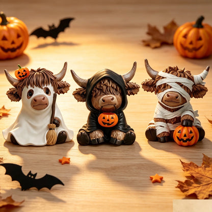 Highland Cow Halloween Decorations – Set of 3