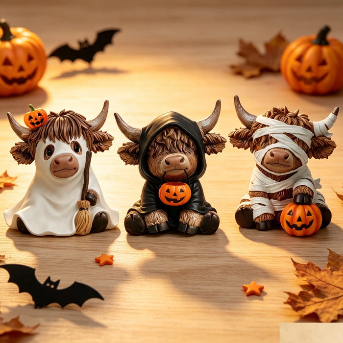 Highland Cow Halloween Decorations – Set of 3