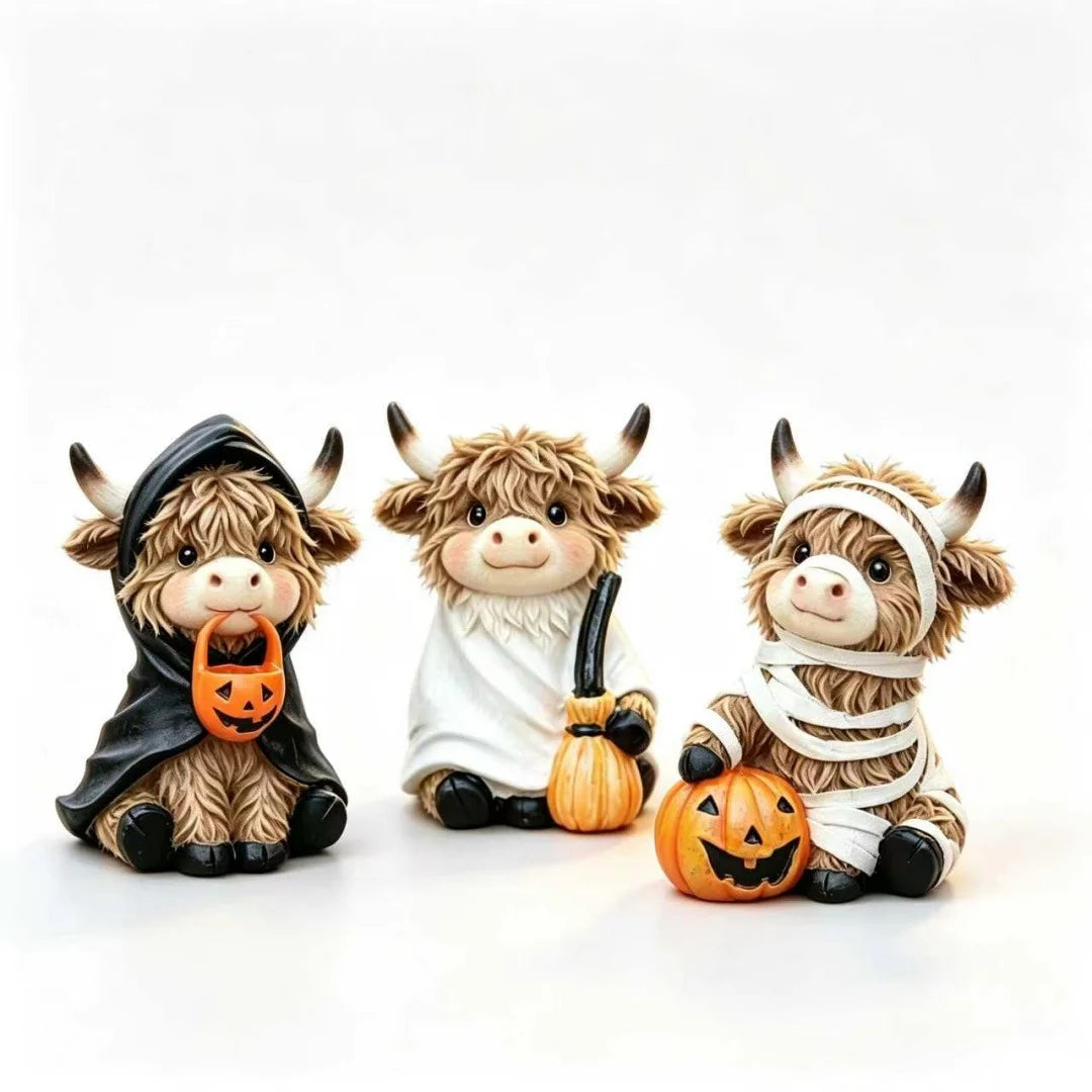 Highland Cow Halloween Decorations – Set of 3