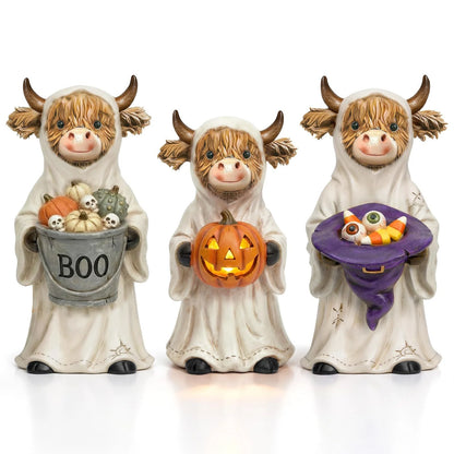 Highland Cow Halloween Decorations – Set of 3