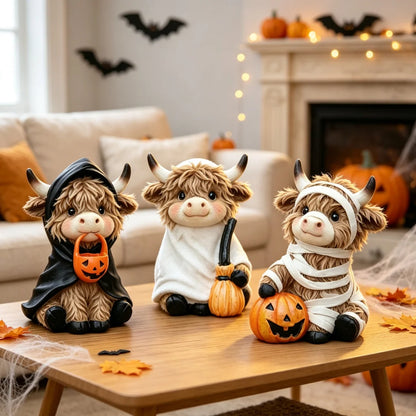 Highland Cow Halloween Decorations – Set of 3