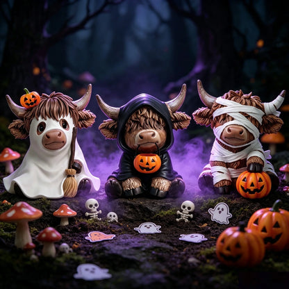 Highland Cow Halloween Decorations – Set of 3