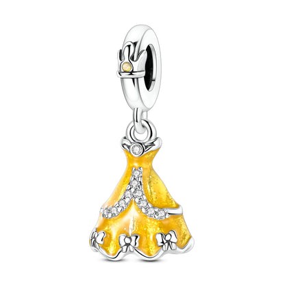 Silver 925 Charms Beads Princess Skirt Pumpkin Carriage Fairy Tale Fit Bracelet Pendant DIY For Woman Jewelry