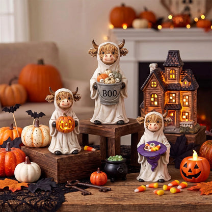 Highland Cow Halloween Decorations – Set of 3