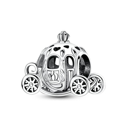 Silver 925 Charms Beads Princess Skirt Pumpkin Carriage Fairy Tale Fit Bracelet Pendant DIY For Woman Jewelry