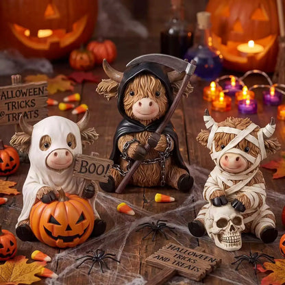 Highland Cow Halloween Decorations – Set of 3