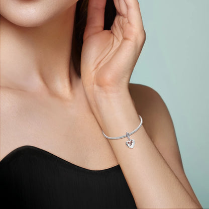 New IN 925 Sterling Silver Can Be Opened Heart Bow Pendant Charms Beads Jewellery Fit 925 Original Bracelet For Women DIY Gift
