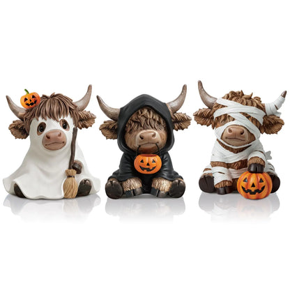 Highland Cow Halloween Decorations – Set of 3